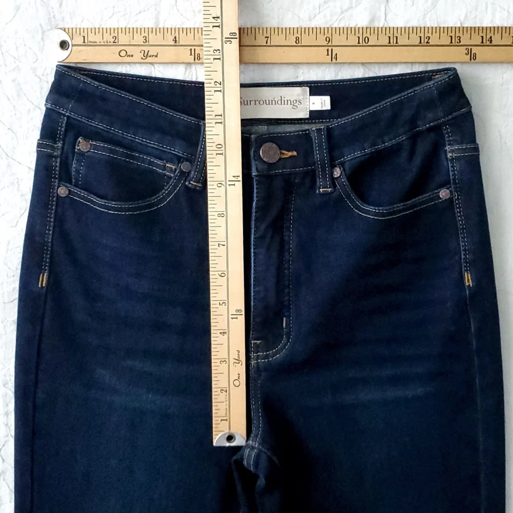 Soft Surroundings High Rise Dark Wash Skinny Jeans, Size 4